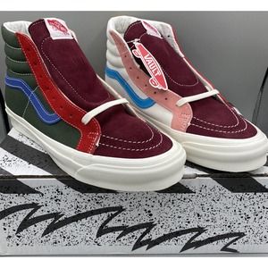 Vans Vault Og Sk8-Hi Lx Shoes Multi Color Block Suede/Canvas Sz. 10 / 8.5 NIB NE